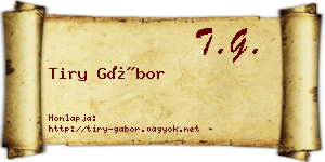 Tiry Gábor névjegykártya